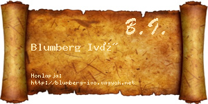 Blumberg Ivó névjegykártya